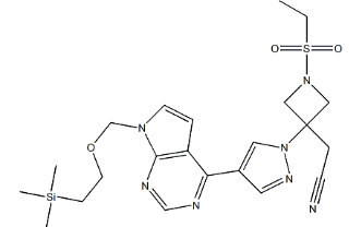 2-(1-(Ethylsulfonyl)-3-(4-(7-((2-(Trimethylsilyl)ethoxy)methyl)-7H-Pyrrolo[2,3-d]pyrimidin-4-yl)-pyrazol-1-yl)azetidin-3-yl)acetonitrile(CAS:1187594-13-3)