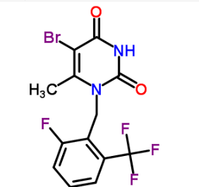 5-Bromo-1-(2-Fluoro-6-Trifluoromethyl-Benzyl)-6-Methyl-1H-Pyrimidine-2,4-Dione(CAS:830346-48-0)