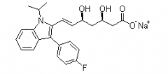 Sodium(+-)(E)-3,5-Dihydroxy-7-[3'-(4''-Fluorophenyl)-1'-Methylethyl-Indol-2'-yl]hept-6-Enoate(CAS:93957-55-2)