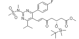 Methyl(R,E)-3-((Tert-Butyldimethylsilyl)oxy)-7-(4-(4-Fluorophenyl)-6-Isopropyl-2-(N-Methylmethylsulfonamido)pyrimidin-5-yl)-5-Oxohept-6-Enoate(CAS:147118-38-5)