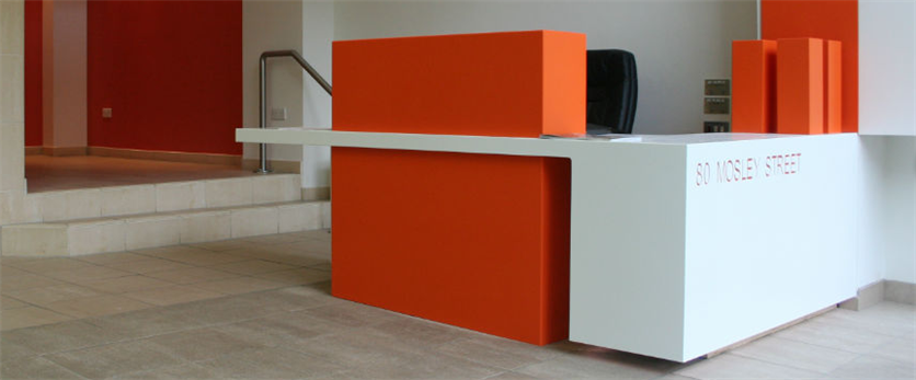 solid surface reception counter