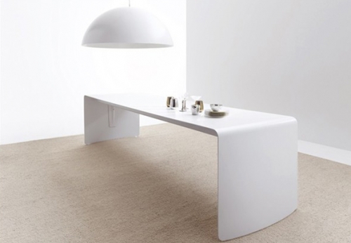 U shape custom modern design luxury  stone Dining table