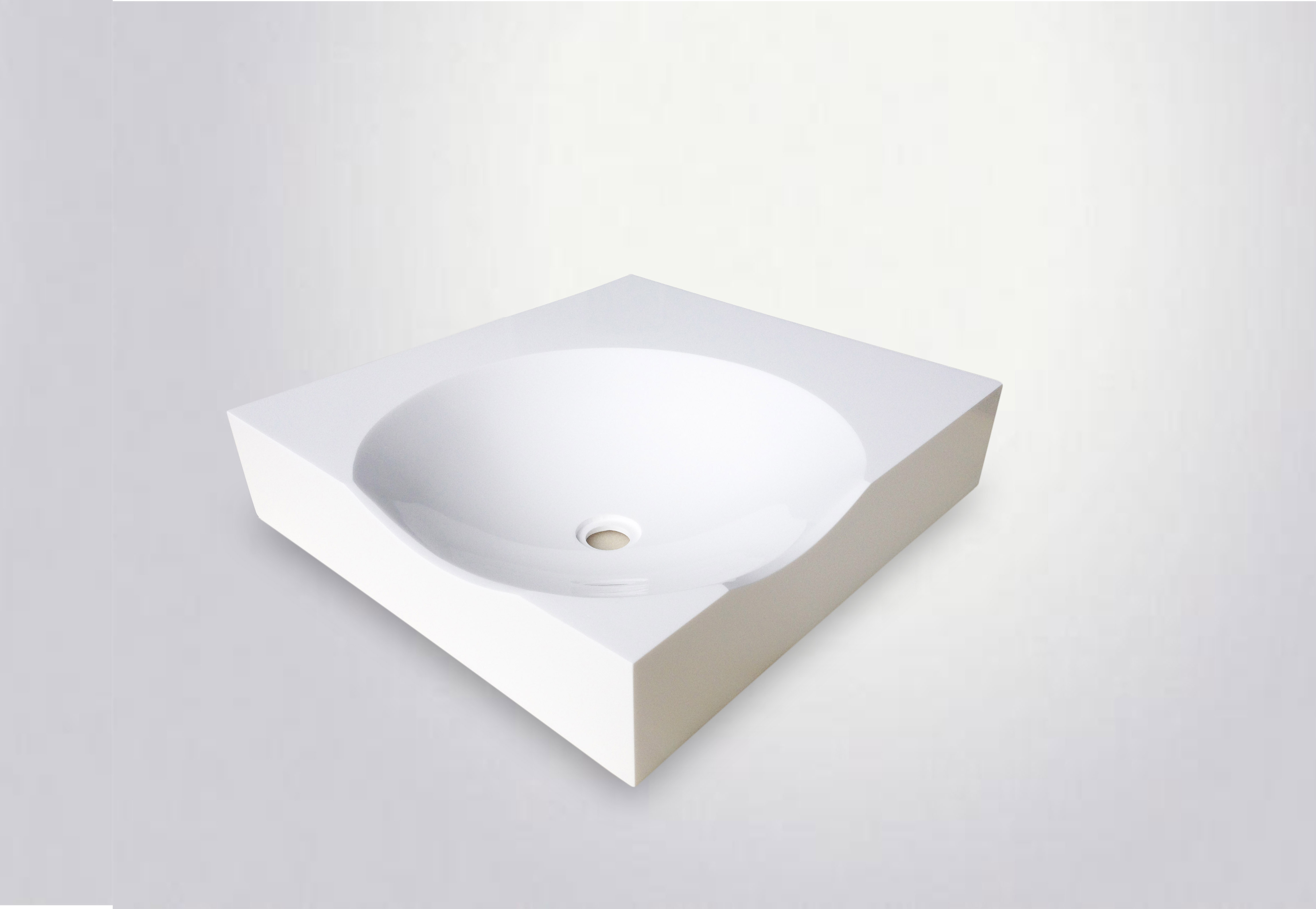 Square White Custom Design Bathroom Sink Singl Bowls