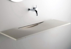 Custom Design Size White Long Corian Washbasin