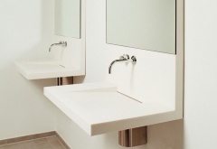 White Small Tolit Washing Integrated Sink With Mirrow