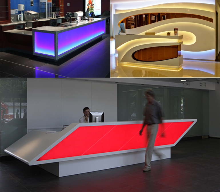 led lighting decoration reception counter