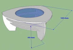 Popular Led Lighting Solid Surface Stone Coffee End Table