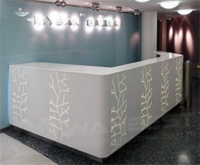 Led white salon reception desk counter