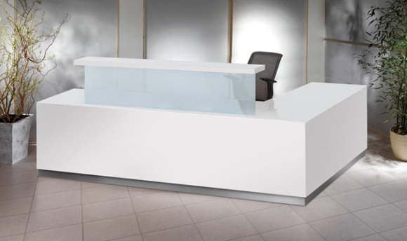 white reception counter