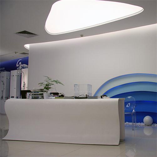 white reception counter