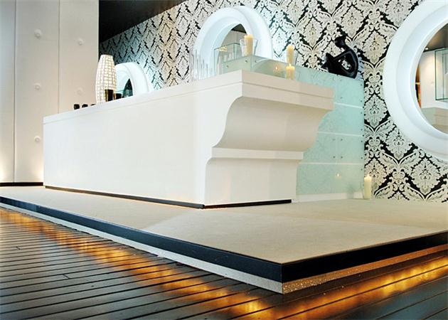 carved corian reception counter