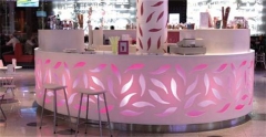 Customized lighting round reception counter