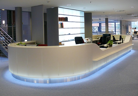 Luxury long u shape reception counter