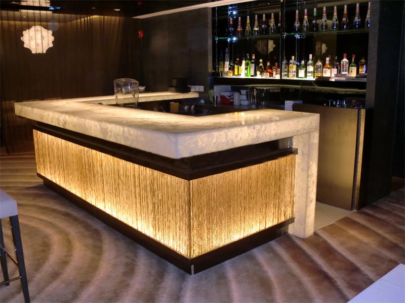 luxury led lighting illuminate stone bar counter