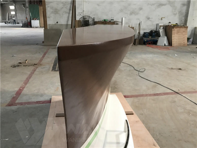 solid wood veneer boat shape bar counter custom design