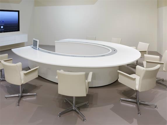Round Custom Conference White Circle Meeting Table