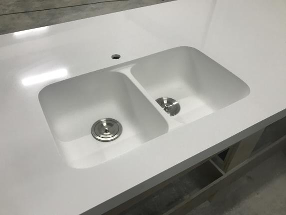 Glacier White Corian countertops solid surface with sink