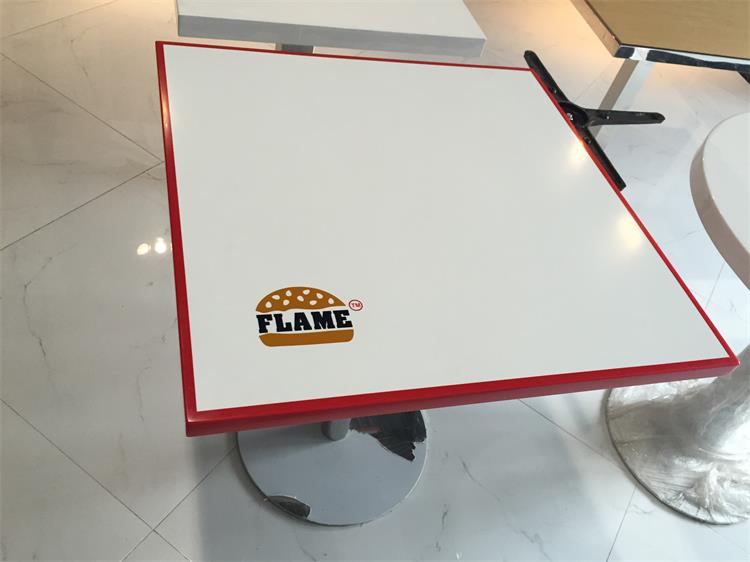 white corian artificial marble restaurant dinging table 