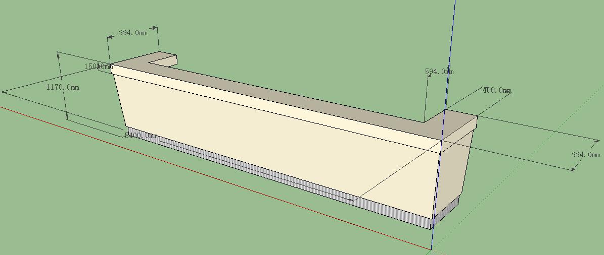 3D drawing of bar counter