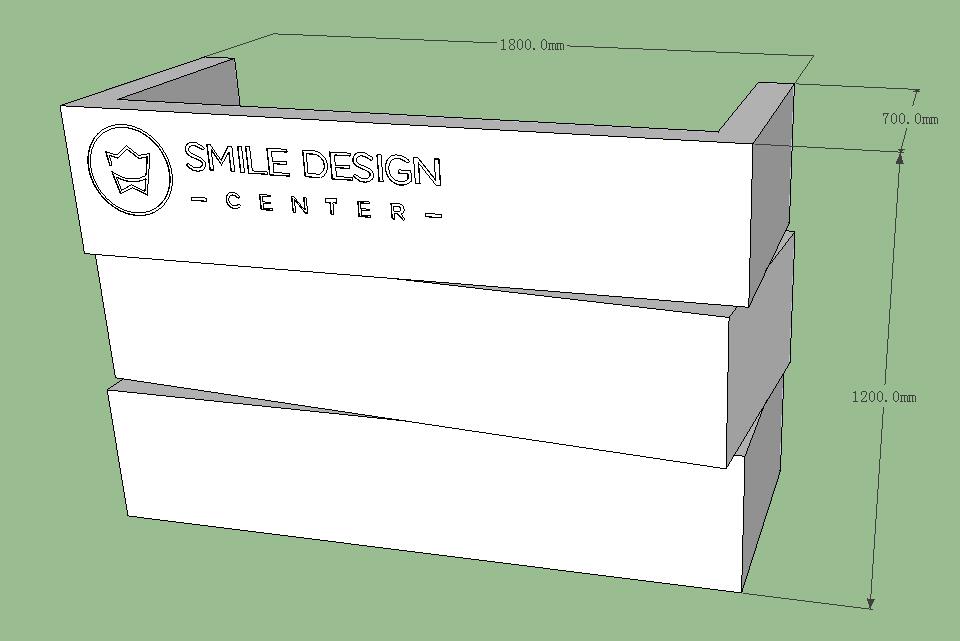 3d drawing of ODM reception desk