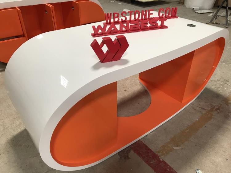 orange manager desk curved shape