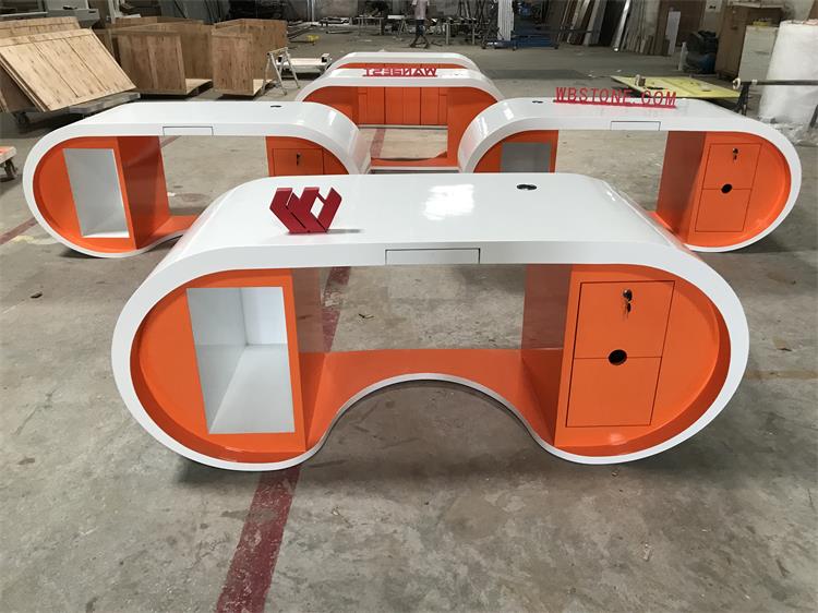 orange manager desk front view