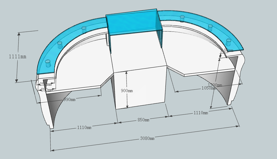 3d drawing of produt behind 