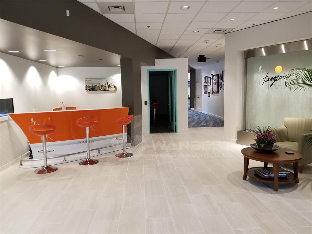 orange corian bar counter custom design