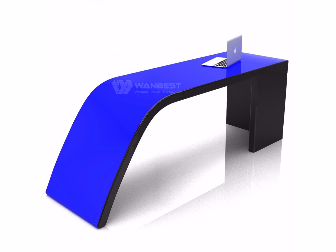 Irregular Shape Office Desk-blue