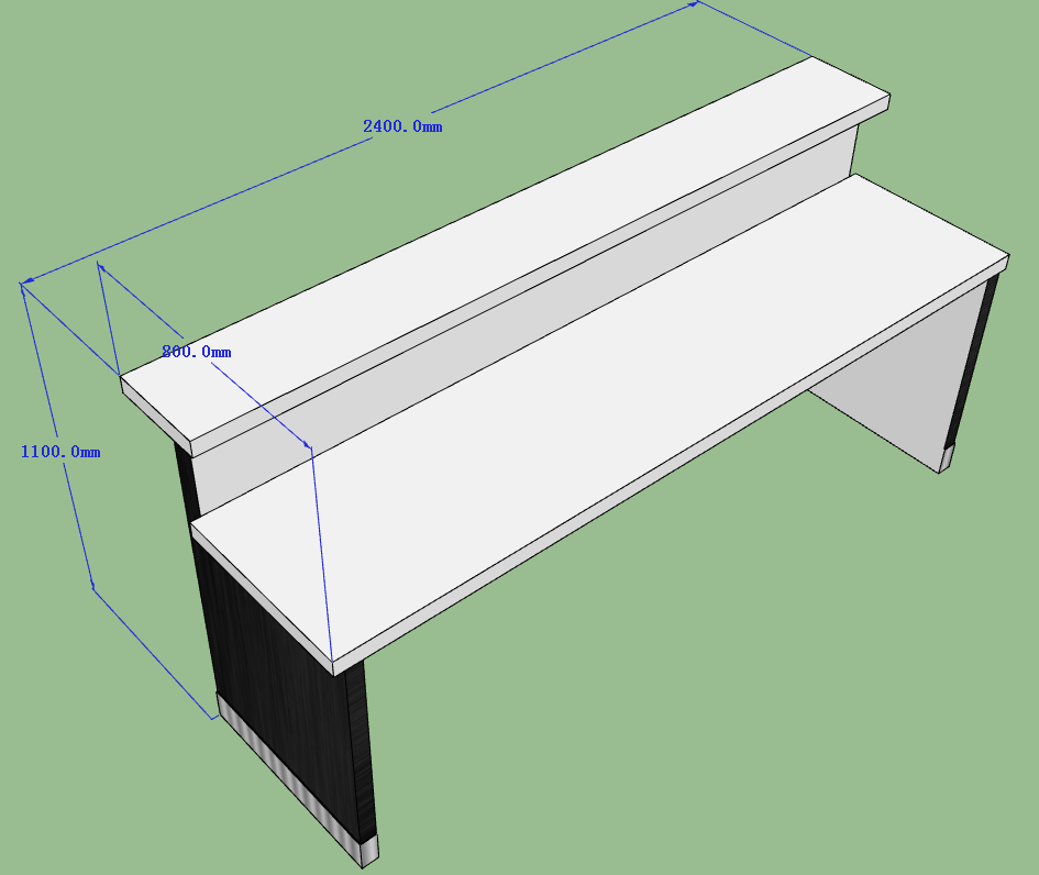 bar counter 3D drawing 