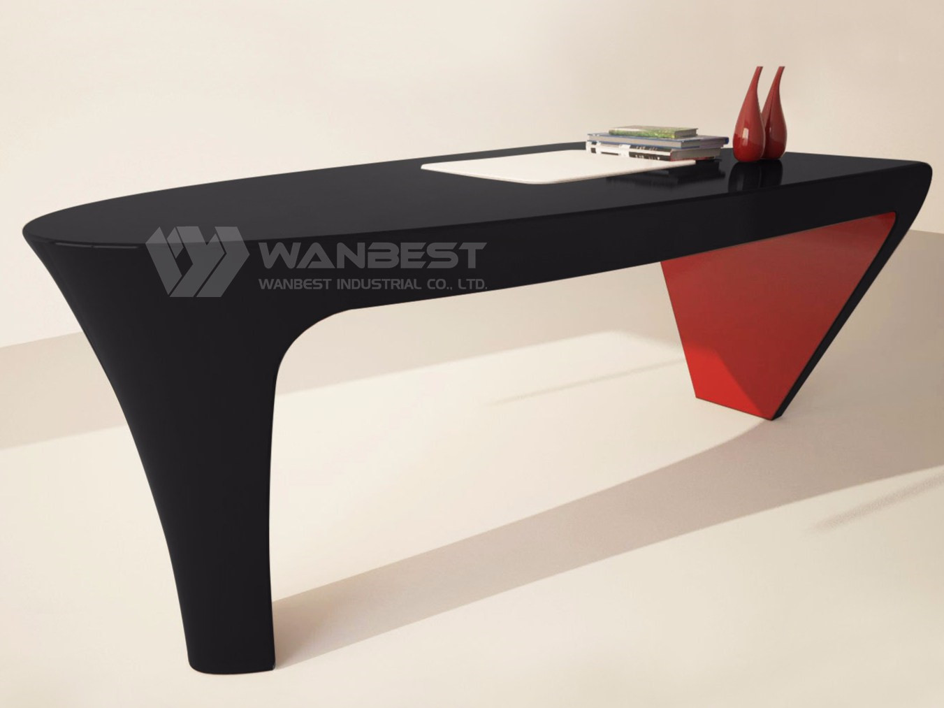 Artificial Stone Office Desk -Black