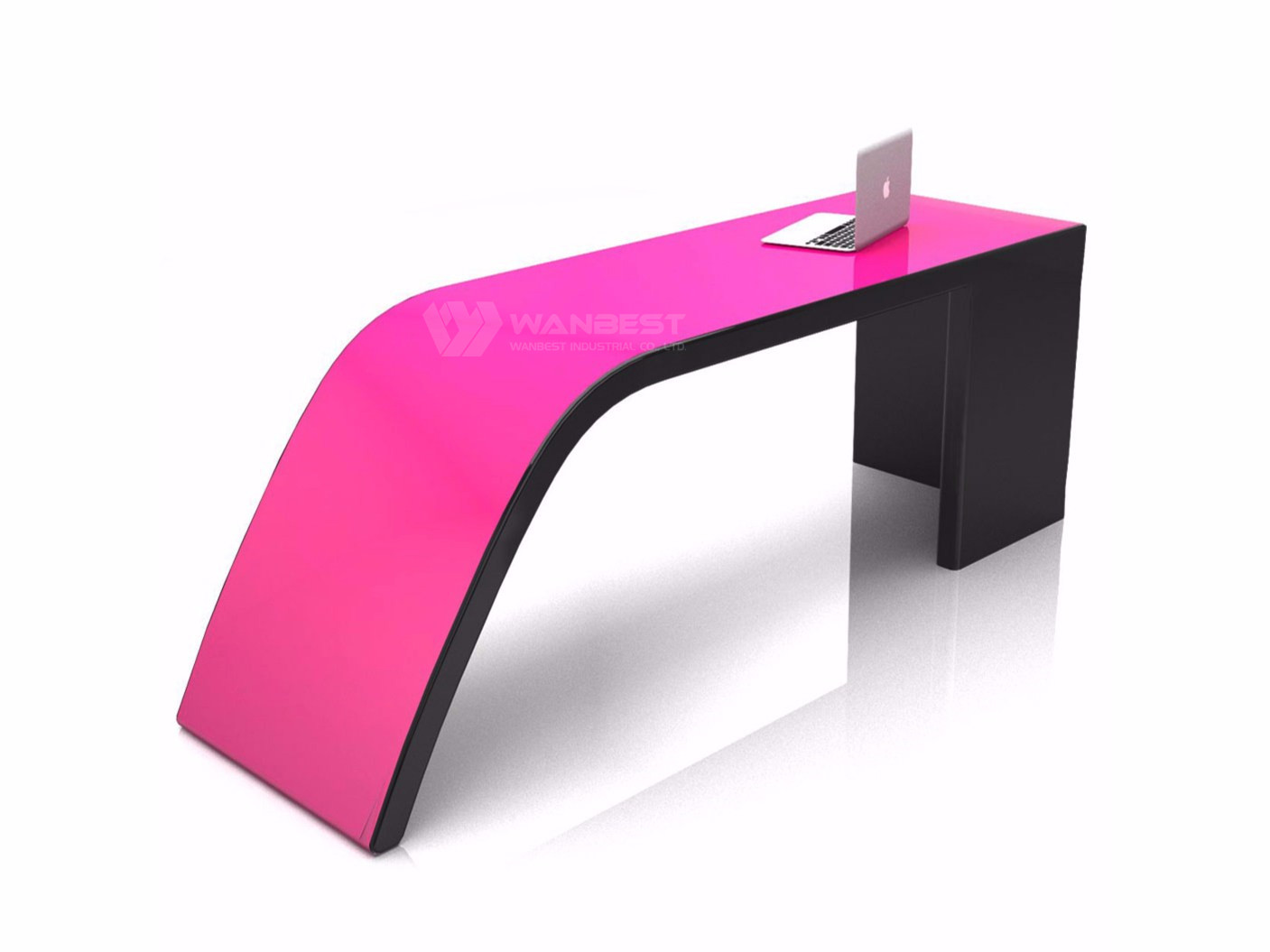 Irregular Shape Office Desk-pink