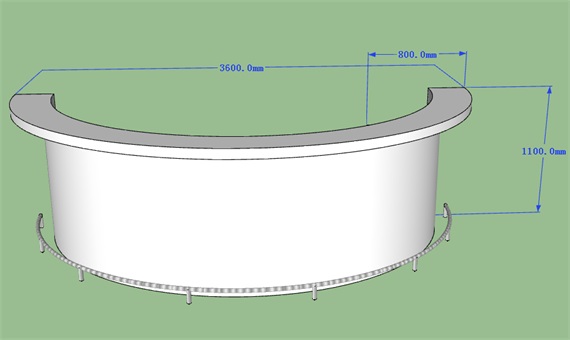 Half Circle Home Use Small White Stone Bar Counter