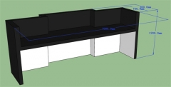 Straight Simple Black Corian Solid Surface Bar Counter