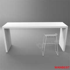 Customized White Artificial Stone U Shape Cafe Fast Food Home Dining Table