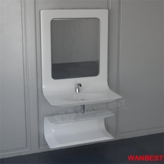 Special Solid Surface Curved Wall Wash Sink Hand Basin