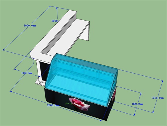 Artificial Stone Top Lacquer  Wood Cabinet  Bar Counter