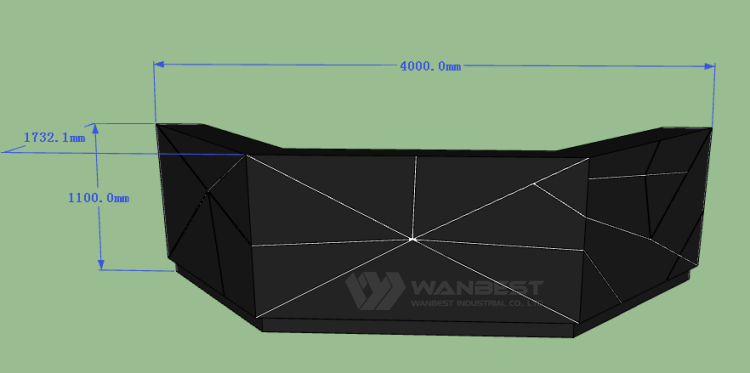 3D drawing of reception desk