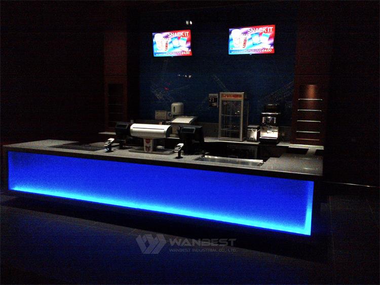 reception desk with LED