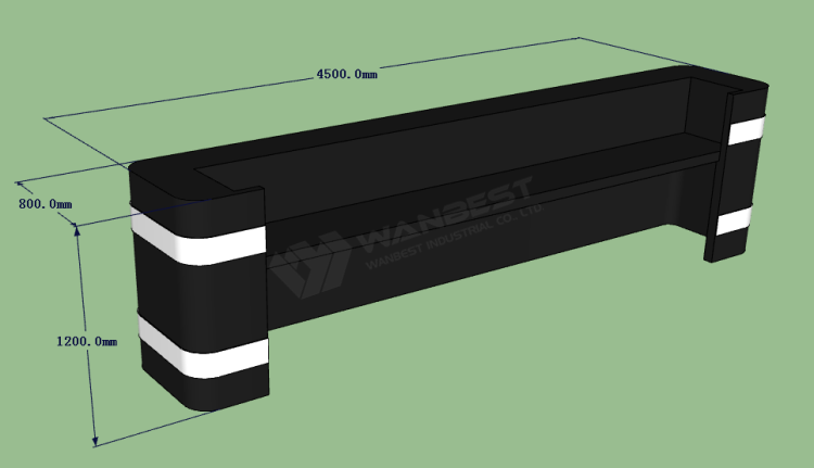 the behind of reception desk 3D drawing 