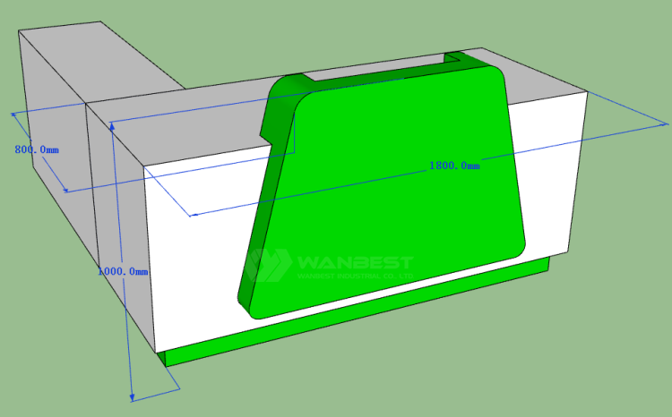 Reception desk 3D drawing 