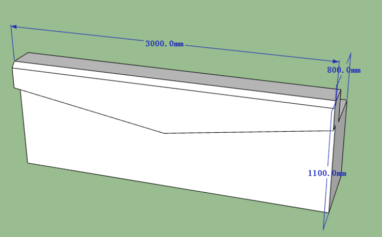 The front of reception desk 3D drawing  