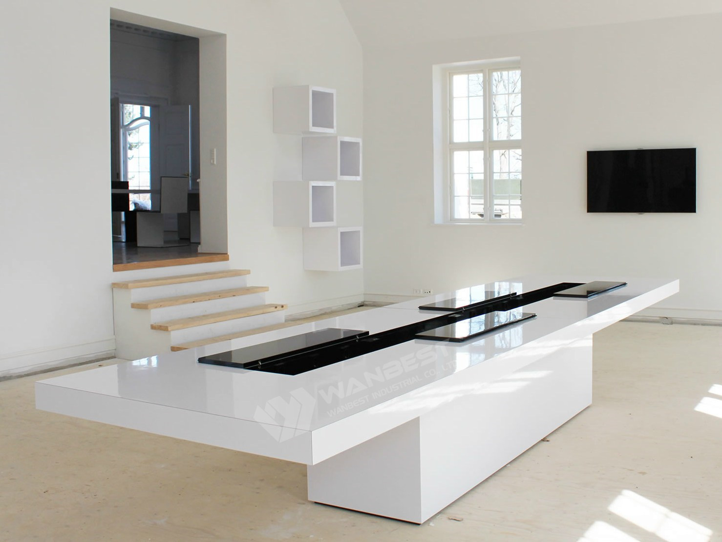 Artificial stone conference table