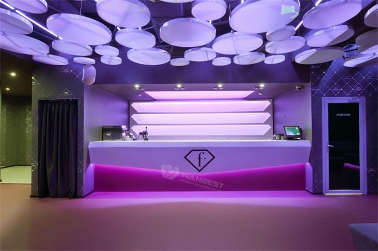 reception desk with LED