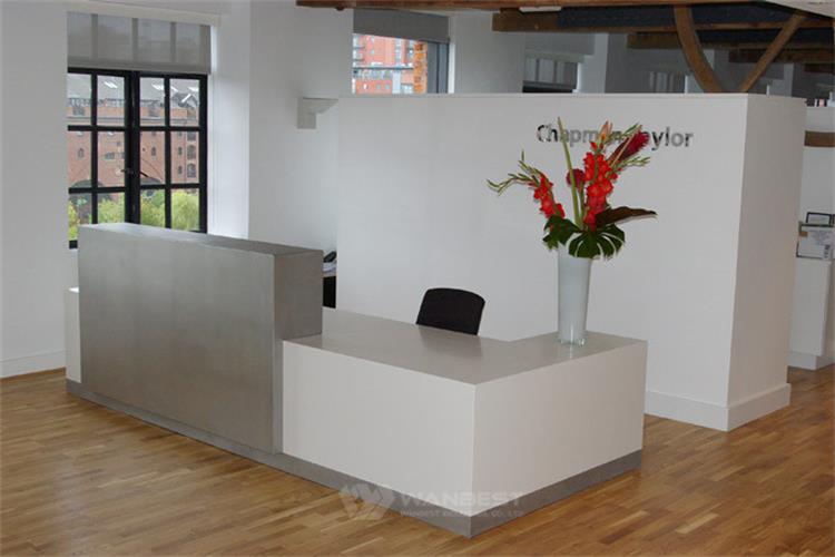 reception desk white solid surface