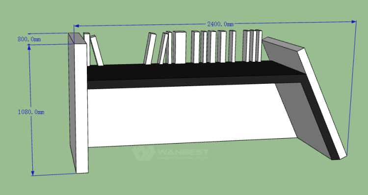 the behind of reception desk  3d drawing 