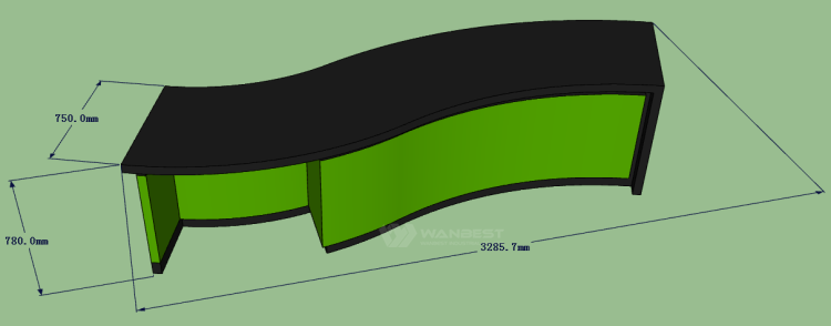 Reception desk 3D drawing 