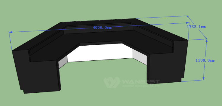 behind 3D drawing of front counter 