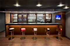 wood bar counter set with wine rack & bar stool