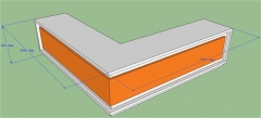 Orange Juice Bar Counter White Solid Surface Bench